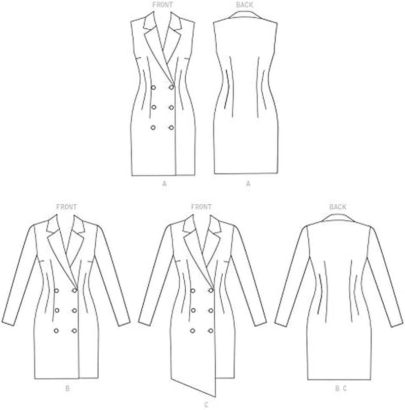 Pattern Company 'S Women'S Long Sleeve and Sleeveless Dress Sewing Patterns, Sizes 6-14