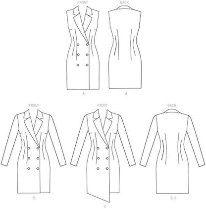 Pattern Company 'S Women'S Long Sleeve and Sleeveless Dress Sewing Patterns, Sizes 6-14