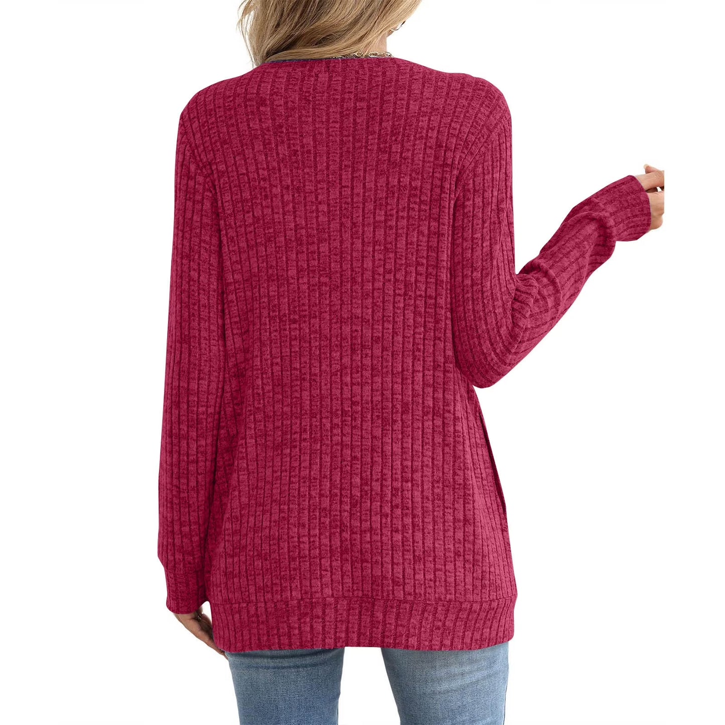 Women Long Sleeve Shirts Loose Fit Crew Neck Tunic Tops Dressy Casual Fall Blouse Winter Sweaters with Pockets Orders Placed by Me