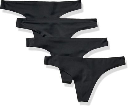 Women'S Seamless Breathable Thong Underwear, Bonded Stretch, Pack of 4