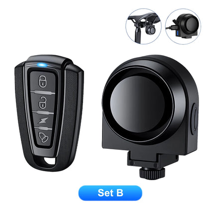 Bicycle Vibration Alarm USB Rechargeable Wireless Anti-Theft Motorcycle Bike Alarm with Remote Control Security Alarm System
