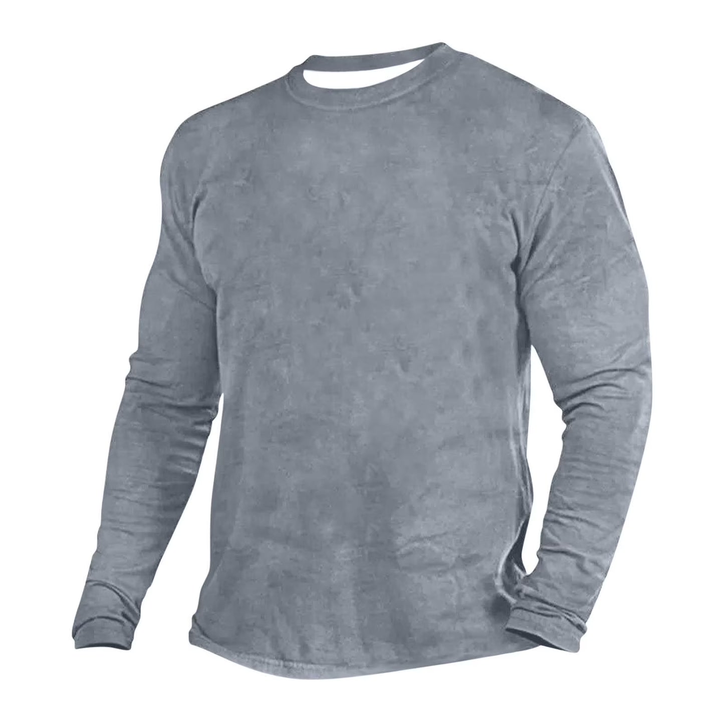 M-5X Mens T Shirts Big and Tall plus Size Casual Long Sleeve Crewneck Tops Basic Solid Slim Fit Comfort Lightweight Tees