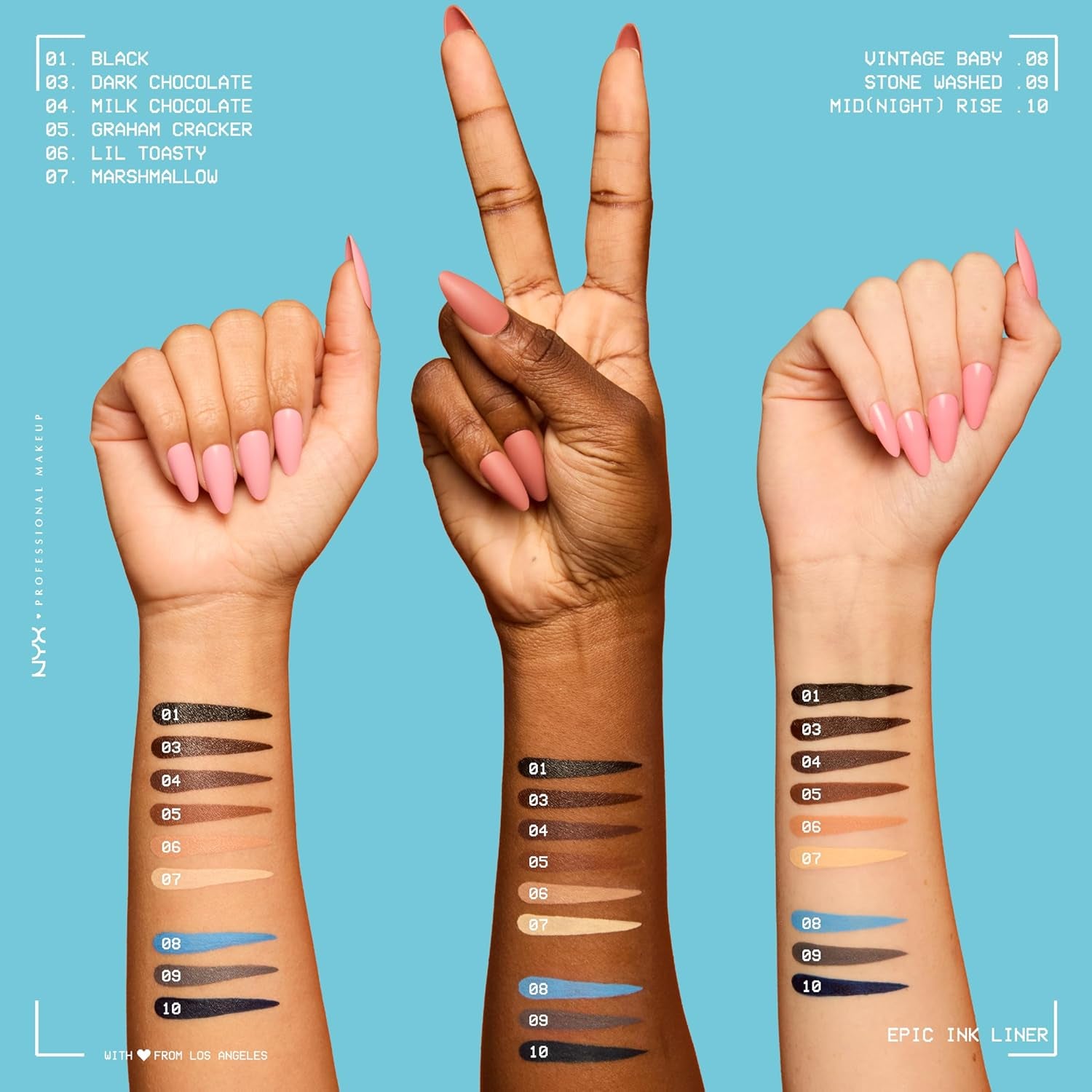 PROFESSIONAL MAKEUP Epic Ink Liner, Waterproof Liquid Eyeliner - Black, Vegan Formula