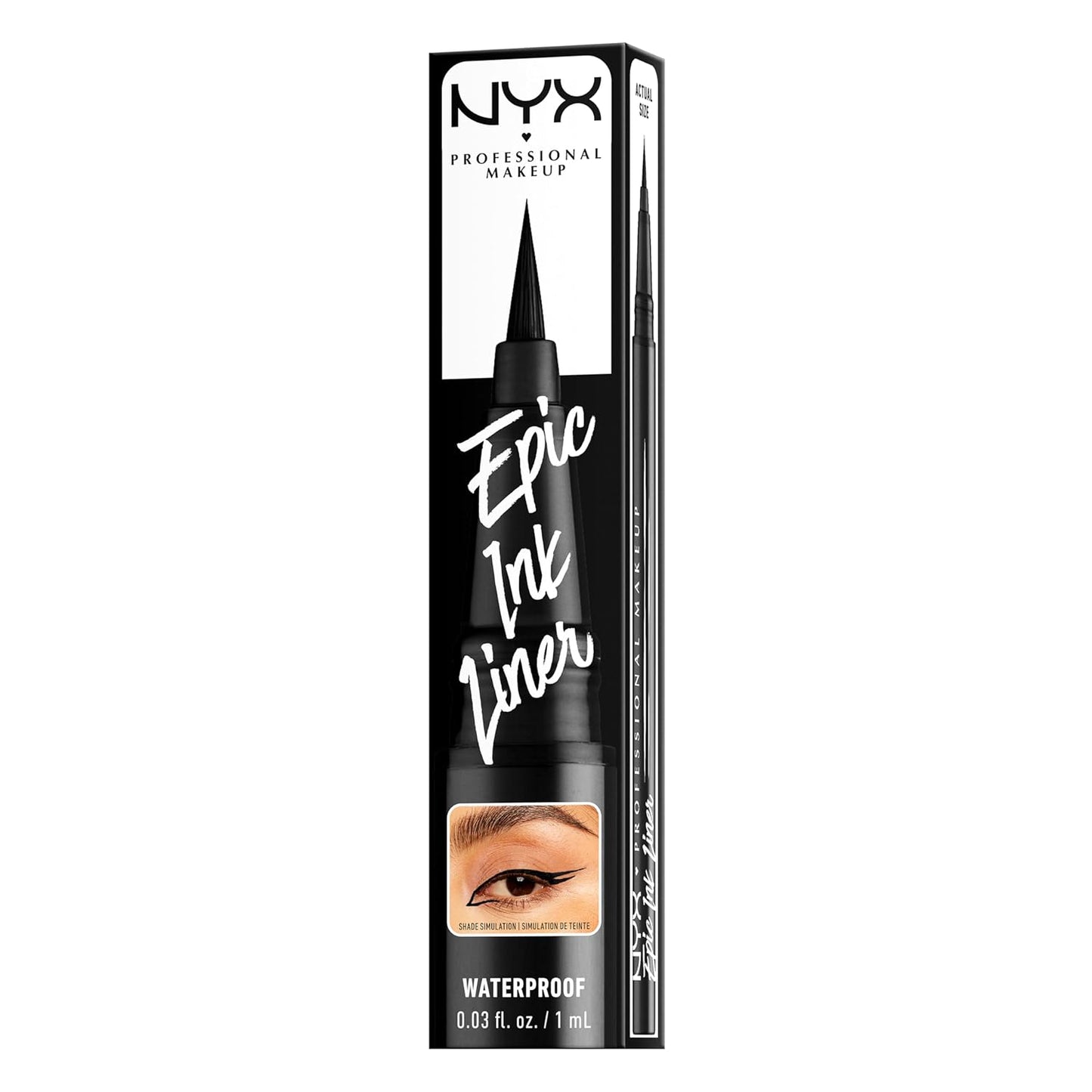 PROFESSIONAL MAKEUP Epic Ink Liner, Waterproof Liquid Eyeliner - Black, Vegan Formula