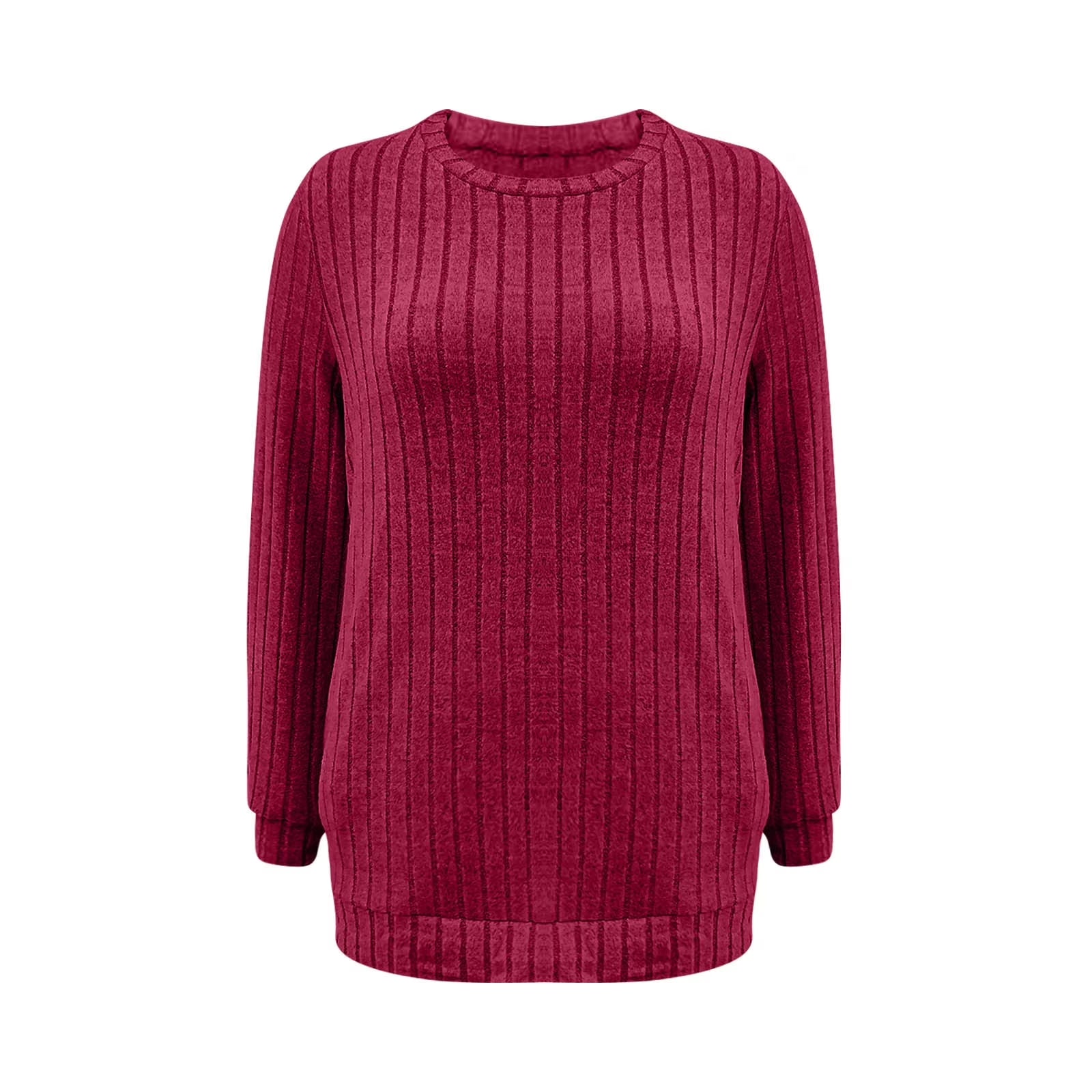 Women Long Sleeve Shirts Loose Fit Crew Neck Tunic Tops Dressy Casual Fall Blouse Winter Sweaters with Pockets Orders Placed by Me