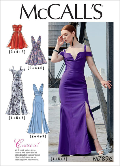 Pattern Women'S Fully Lined Evening and Cocktail Dress, Sizes 6-14 Sewing Pattern