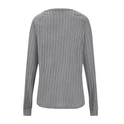 Sweaters for Women Casual round Neck Solid Color Long Sleeve Knitted Pullover Tops