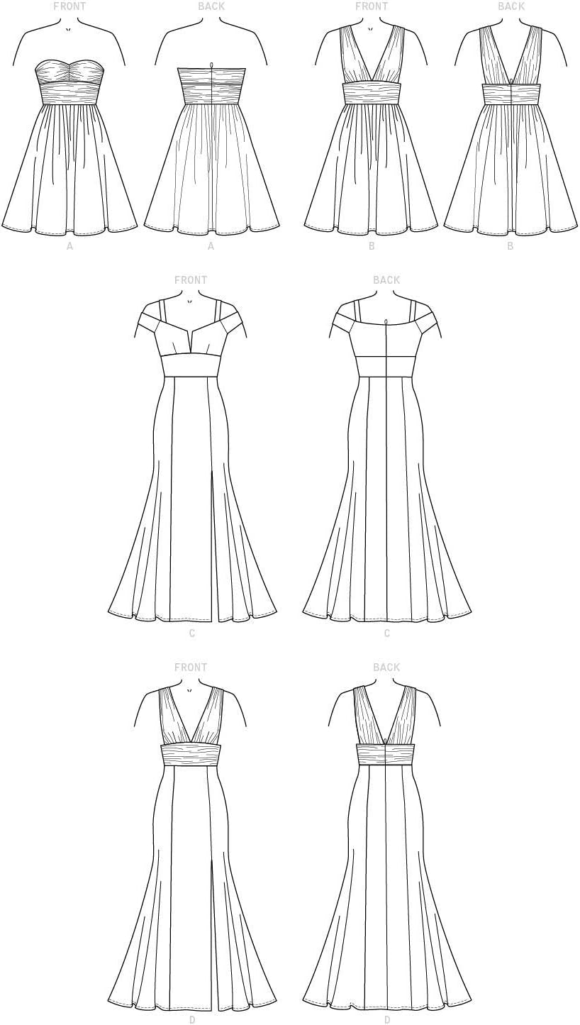 Pattern Women'S Fully Lined Evening and Cocktail Dress, Sizes 6-14 Sewing Pattern