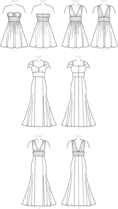 Pattern Women'S Fully Lined Evening and Cocktail Dress, Sizes 6-14 Sewing Pattern