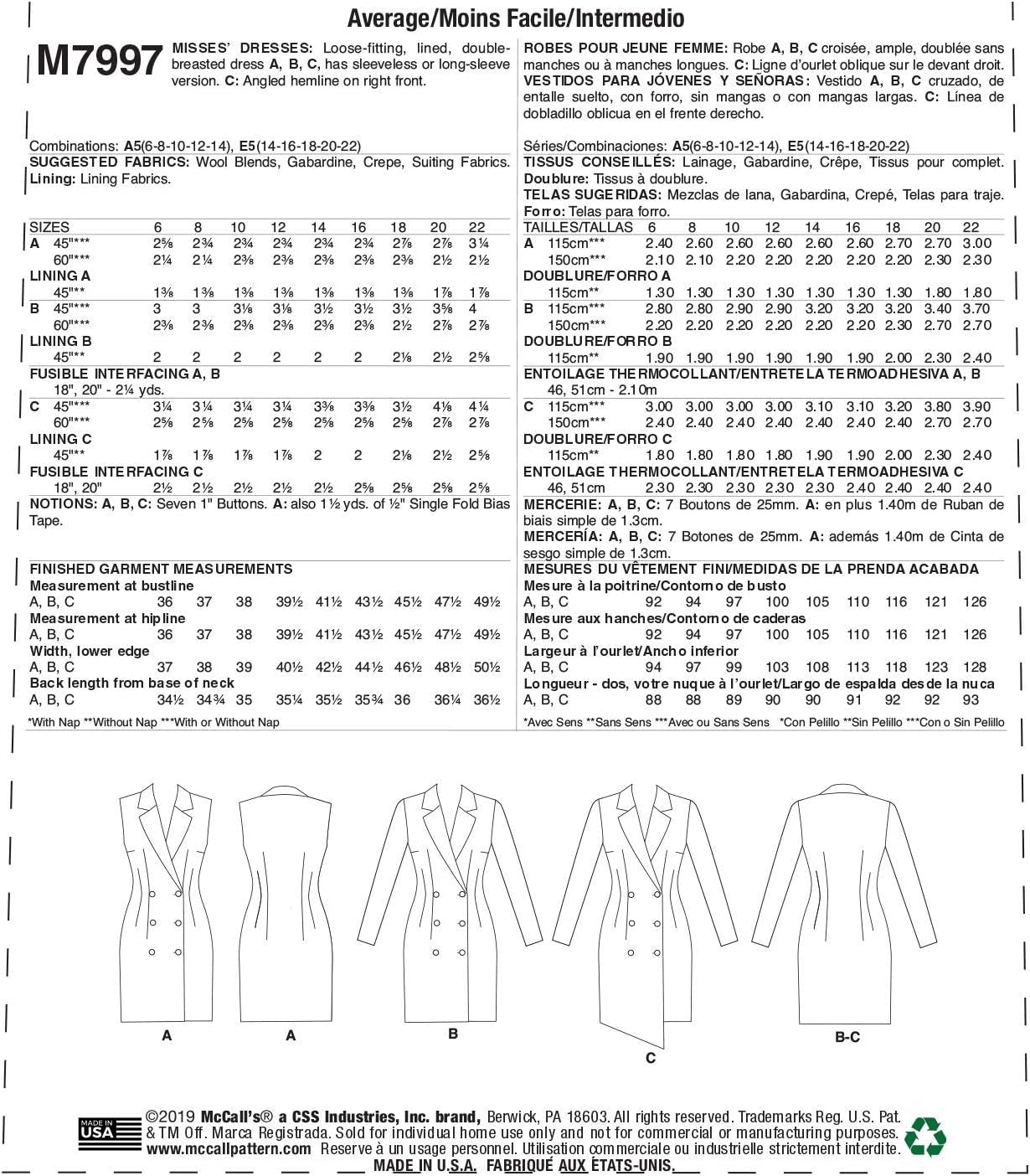 Pattern Company 'S Women'S Long Sleeve and Sleeveless Dress Sewing Patterns, Sizes 6-14