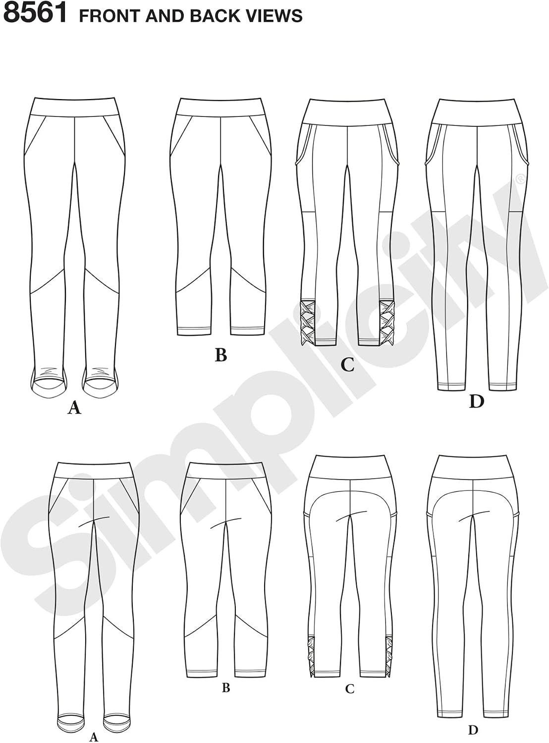 US8561BB Women'S Knit Legging Sewing Patterns, Sizes 1X-5X