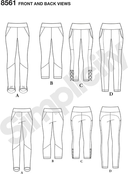 US8561BB Women'S Knit Legging Sewing Patterns, Sizes 1X-5X