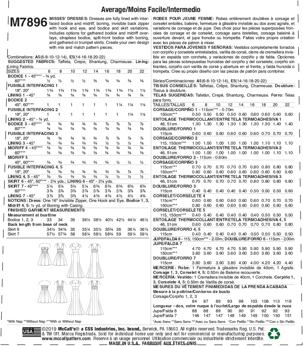 Pattern Women'S Fully Lined Evening and Cocktail Dress, Sizes 6-14 Sewing Pattern