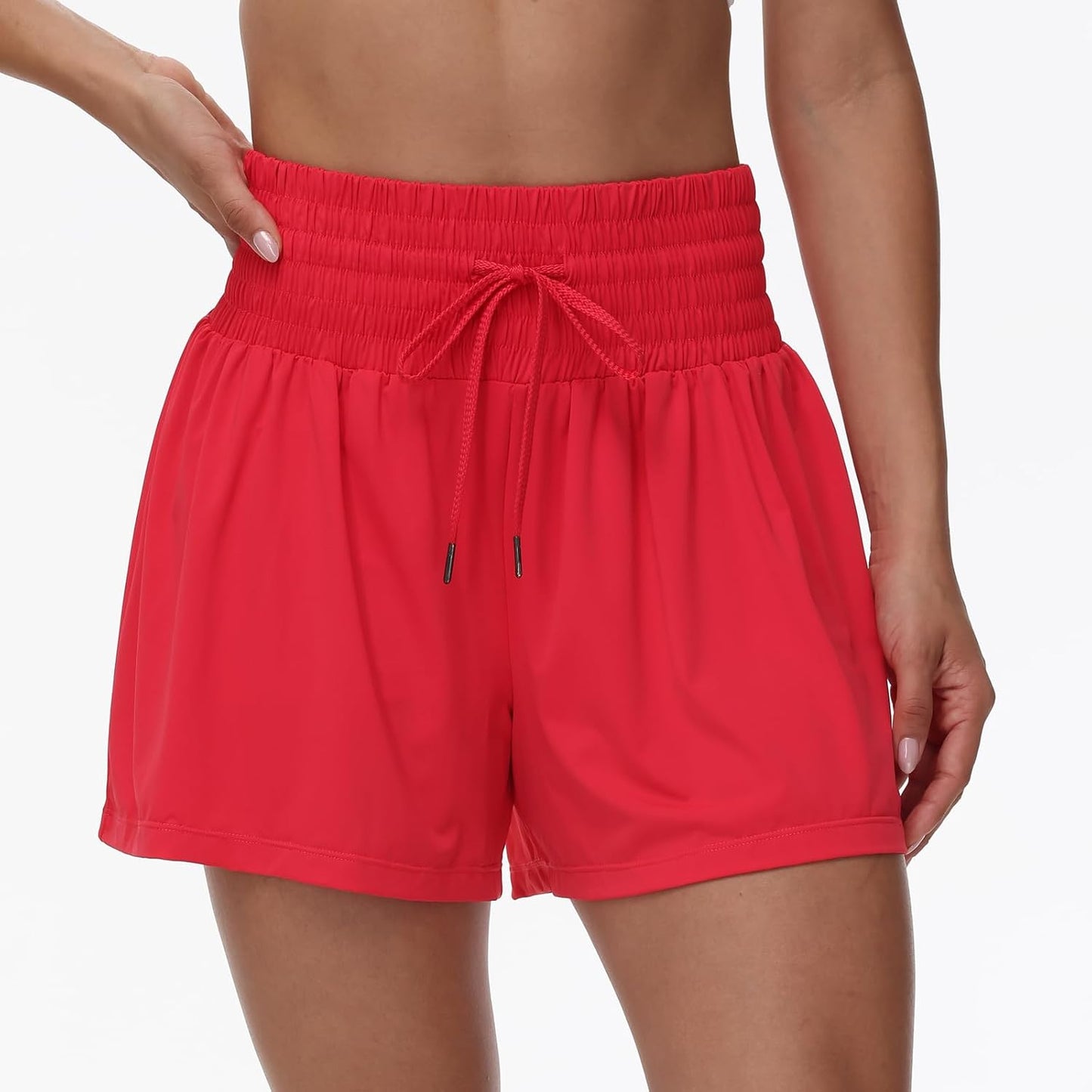 Flowy Athletic Shorts for Women Gym Workout Running Short Pants High Waist Skort with Pocket Casual Summer Clothes