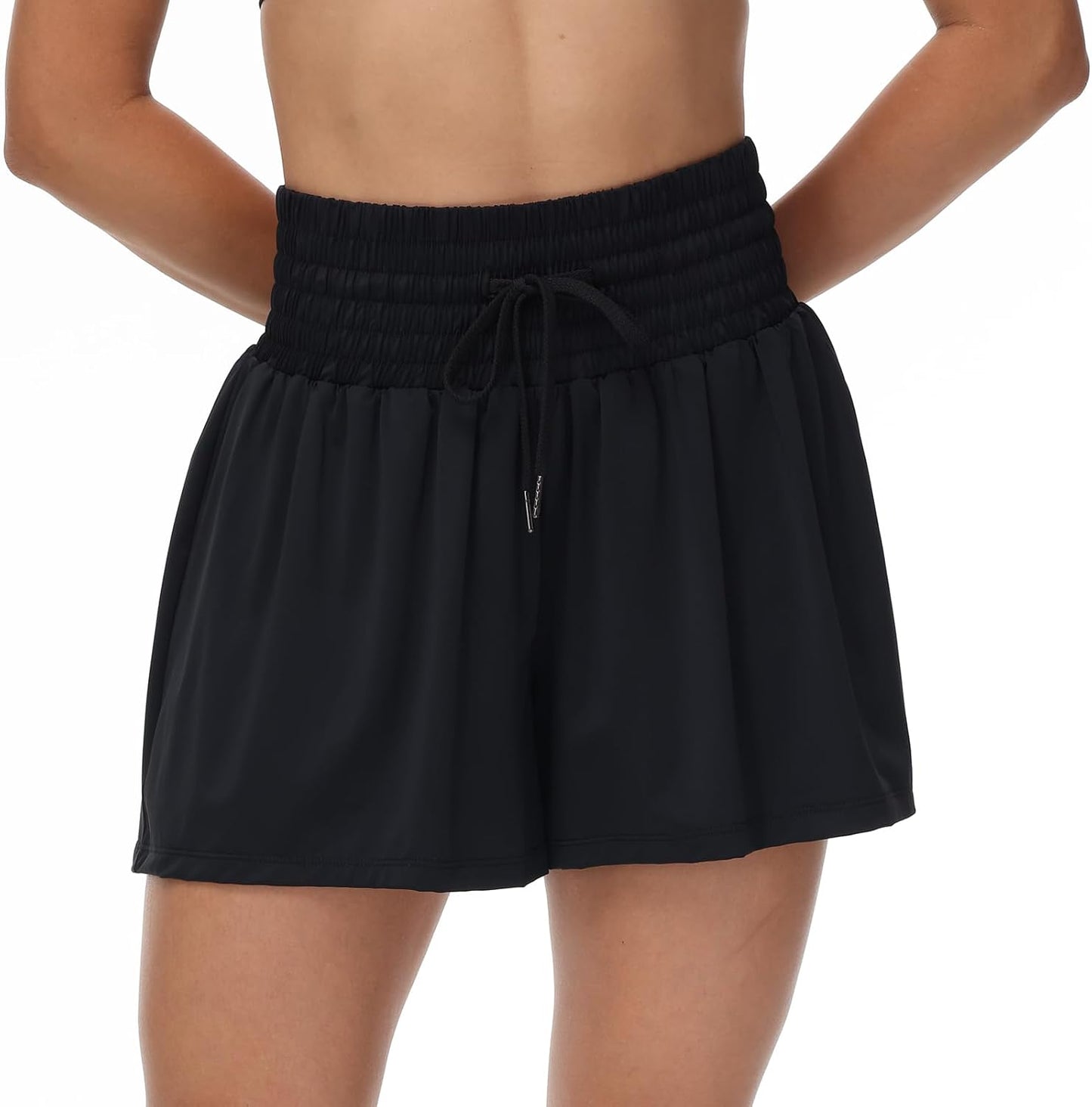Flowy Athletic Shorts for Women Gym Workout Running Short Pants High Waist Skort with Pocket Casual Summer Clothes